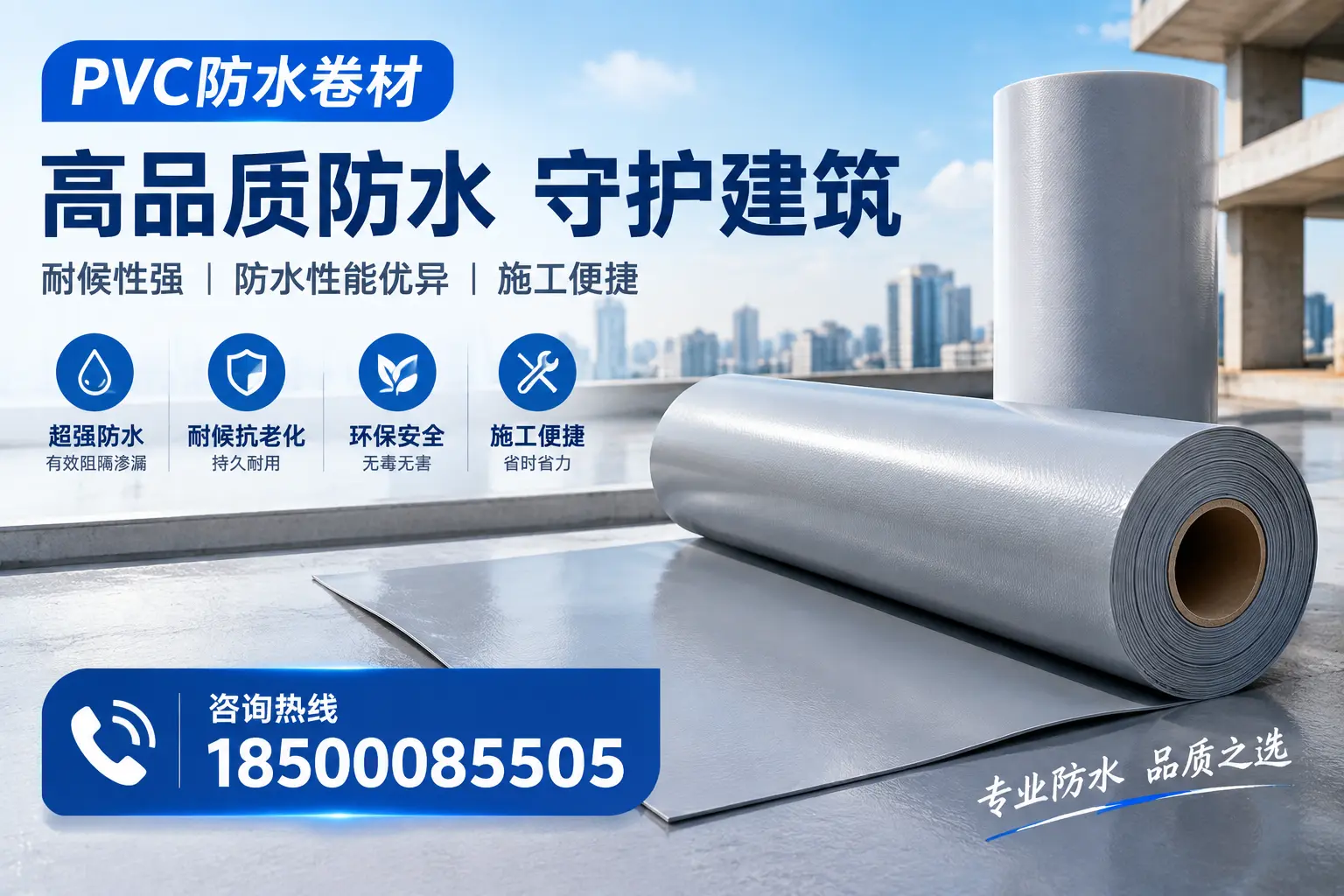 PVC防水卷材的防水效果评测,适合定安的科学依据
